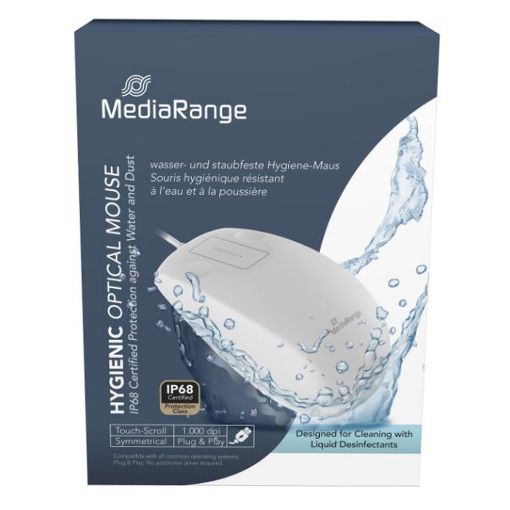 Εικόνα της Ποντίκι MediaRange Optical 2-Button Wired White MROS265