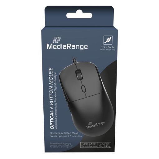 Εικόνα της Ποντίκι MediaRange Optical 6-Button Wired Black MROS271
