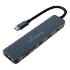 Εικόνα της Docking Station MediaRange USB Type-C 6-in-1 Silver MRCS519