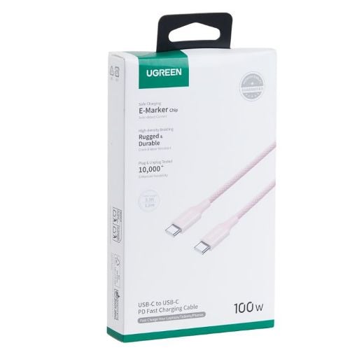 Εικόνα της Καλώδιο Ugreen L502 USB-C to USB-C 100W 1m Pink 65251