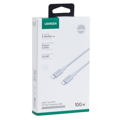 Εικόνα της Καλώδιο Ugreen L502 USB-C to USB-C 100W 2m White 65256