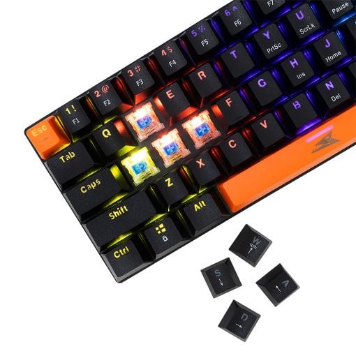 Εικόνα της Πληκτρολόγιο Baracuda Dolphin 60% Rainbow Light Blue Switches (US) Black BGK-03121