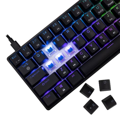 Εικόνα της Πληκτρολόγιο White Shark Shinobi 2 60% RGB Hot-Swappable Blue Switches (US) Black GK-004121