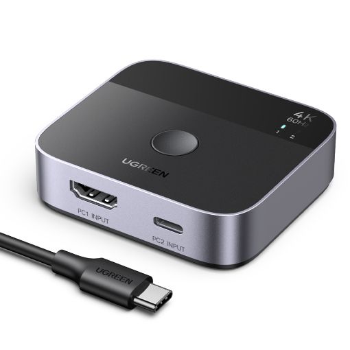 Εικόνα της Switch Ugreen AW503 HDMI/USB-C 4K/60Hz 2-Port Black 55452