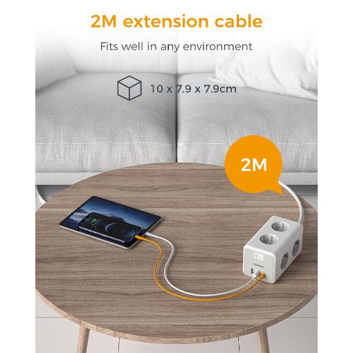 Εικόνα της Πολύπριζο Tessan 6 Θέσεων με 2x USB-A & 1x USB-C TS-306-C