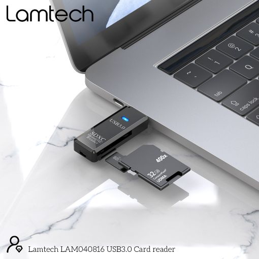 Εικόνα της Card Reader Lamtech USB 3.0 Black LAM040816