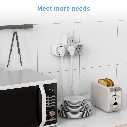 Εικόνα της Tessan Wall Outlet 3 Θέσεων με 2x USB-A & 1x USB-C TS-323-C