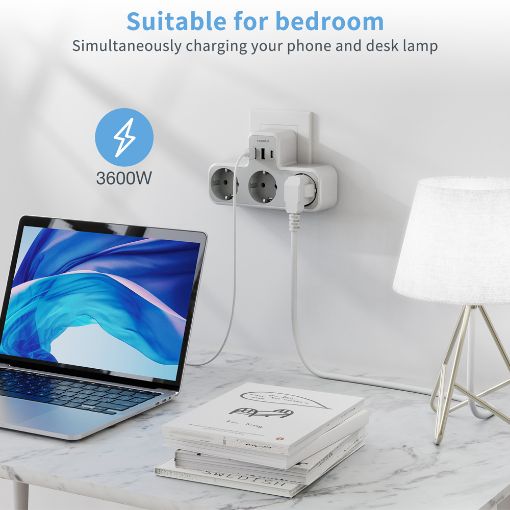 Εικόνα της Tessan Wall Outlet 3 Θέσεων με 2x USB-A & 1x USB-C TS-323-C