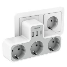 Εικόνα της Tessan Wall Outlet 3 Θέσεων με 2x USB-A & 1x USB-C TS-323-C
