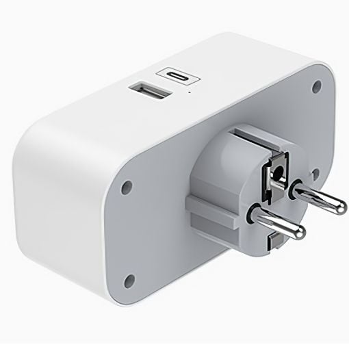 Εικόνα της Πολύπριζο Tessan Τοίχου 2 Θέσεων με 1x USB-A & 1x USB-C TS-WS02DE01