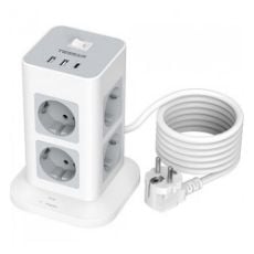 Εικόνα της Πολύπριζο Tessan Tower Surge Protector 8 Θέσεων με 2x USB-A & 1x USB-C TPS03-DE-C