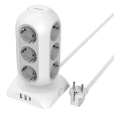 Εικόνα της Πολύπριζο Tessan Tower Surge Protector 12 Θέσεων με 2x USB-A & 1x USB-C TPS02-DE-C