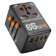 Εικόνα της Φορτιστής Tessan Universal Travel Adapter με 2x USB-A & 2x USB-C 65W Black TS-WTA03