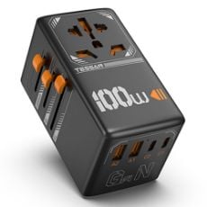 Εικόνα της Φορτιστής Tessan Universal Travel Adapter με 2x USB-A & 2x USB-C 100W Black TS-WTA04