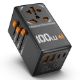 Εικόνα της Φορτιστής Tessan Universal Travel Adapter με 2x USB-A & 2x USB-C 100W Black TS-WTA04