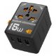 Εικόνα της Φορτιστής Tessan Universal Travel Adapter με 2x USB-A & 1x USB-C 15W Black TS-WTA01