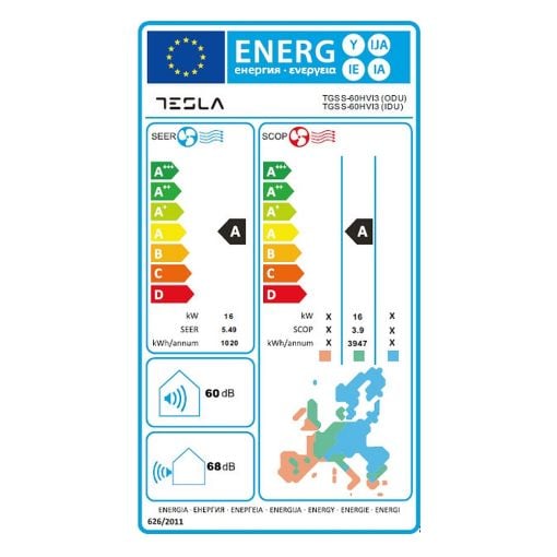 Εικόνα της Επαγγελματικό Κλιματιστικό Tesla TGSS-60HVI3 Τύπου Ντουλάπα 60.000BTU Α/Α Silver