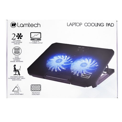 Εικόνα της Cooling Pad Lamtech 17.3" με 2 Ανεμιστήρες και Φωτισμό LAM021516