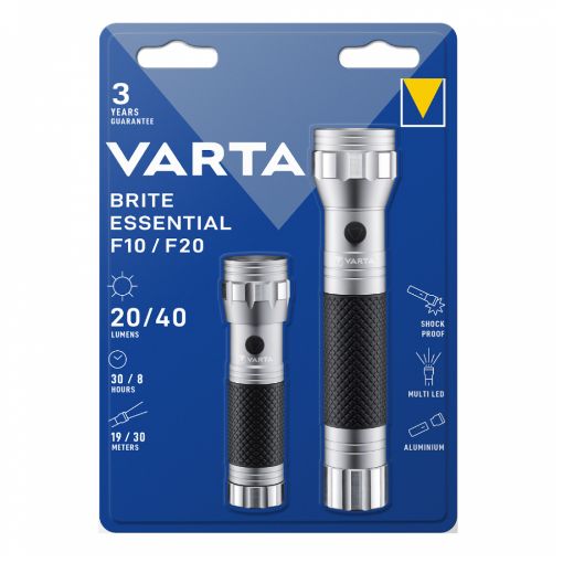 Εικόνα της Φακοί Χειρός Varta Brite Essential F10/F20 LED 40/20lm 2τμχ 15628101402
