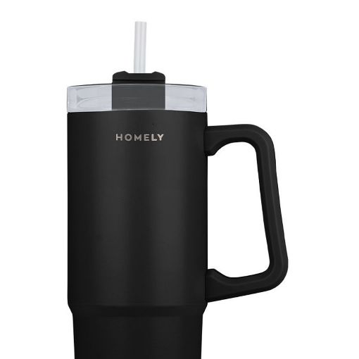 Εικόνα της Θερμός Estia Straw Tumbler Homely 900ml Midnight Black 01-34498