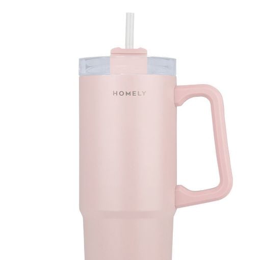 Εικόνα της Θερμός Estia Straw Tumbler Homely 900ml Rose Quartz 01-34535
