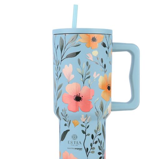 Εικόνα της Θερμός Estia Straw Tumbler XL Save The Aegean 900ml Sky Garden 01-32036