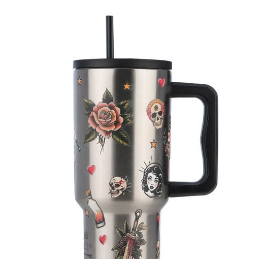 Εικόνα της Θερμός Estia Straw Tumbler XL Save The Aegean 900ml Old School 01-32050
