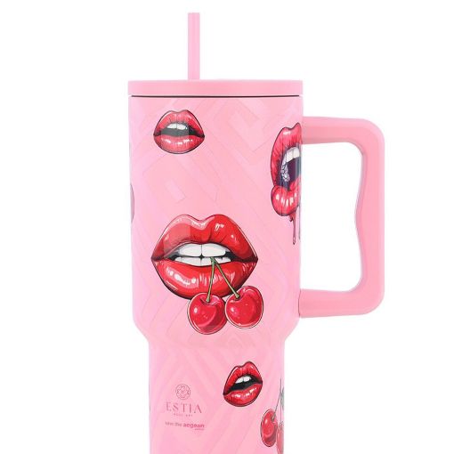 Εικόνα της Θερμός Estia Straw Tumbler XL Save The Aegean 900ml Blush Pop 01-32067