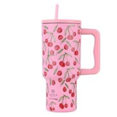 Εικόνα της Θερμός Estia Straw Tumbler XL Save The Aegean 900ml Cherry Rose 01-32081