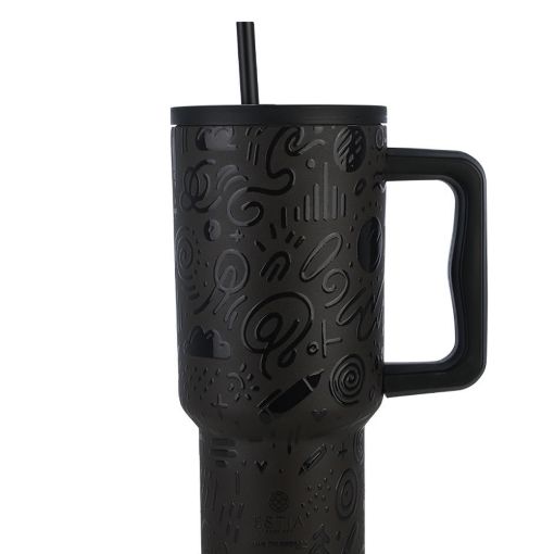 Εικόνα της Θερμός Estia Straw Tumbler XL Save The Aegean 900ml Noir Echo 01-32098