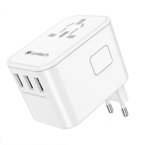 Εικόνα της Φορτιστής Lamtech Universal Travel Adapter με 3x USB-A & 2x USB-C 35W White LAM113850