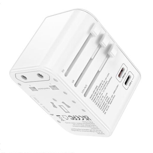 Εικόνα της Φορτιστής Lamtech Universal Travel Adapter με 3x USB-A & 2x USB-C 35W White LAM113850