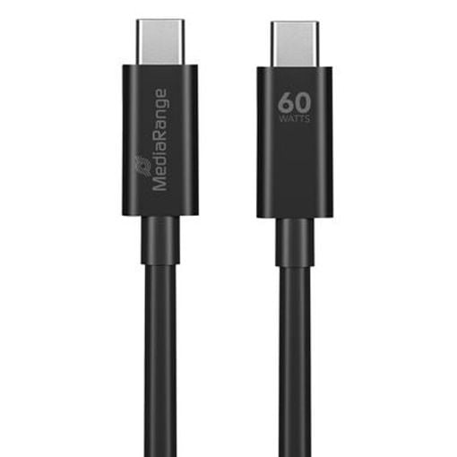 Εικόνα της Καλώδιο MediaRange USB-C to USB-C 1.2m 60W Black MRCS213