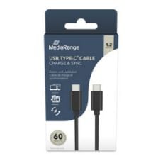 Εικόνα της Καλώδιο MediaRange USB-C to USB-C 1.2m 60W Black MRCS213
