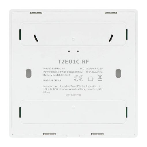 Εικόνα της Smart Εξωτερικός Διακόπτης Sonoff T2EU1C-RF 433MHz με Μονό Πλήκτρο Αφής White