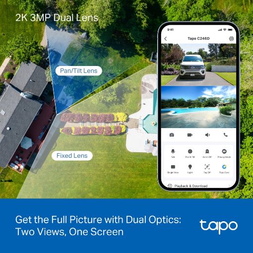 Εικόνα της Indoor/Outdoor Wireless IP Camera Tp-Link Tapo C246D Dual 2K Pan/Tilt