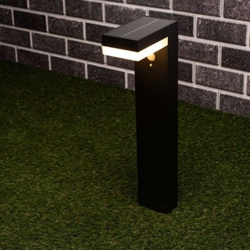 Εικόνα της Ηλιακό Φωτιστικό Κήπου 123LED 2700Κ IP44 με Αισθητήρα Κίνησης Black