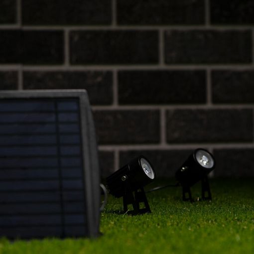 Εικόνα της Ηλιακά Προβολάκια 123LED Hollywood 3000K IP65 2τμχ Black