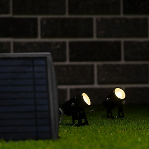 Εικόνα της Ηλιακά Προβολάκια 123LED Hollywood 3000K IP65 2τμχ Black