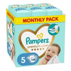Εικόνα της Πάνες με Αυτοκόλλητο Pampers Premium Care No.5 (11-16Kg) Monthly Pack 148τμχ