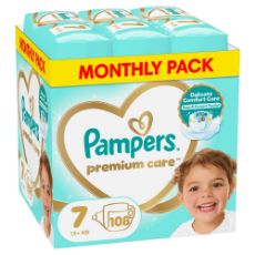 Εικόνα της Πάνες με Αυτοκόλλητο Pampers Premium Care No.7 (15+Kg) Monthly Pack 108τμχ