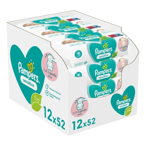 Εικόνα της Μωρομάντηλα Pampers Sensitive Box 12x52τμχ