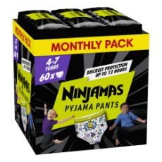 Εικόνα της Πάνες Βρακάκι Pampers Ninjamas Boy 4-7 Years (17-30kg) Monthly Pack 60τμχ