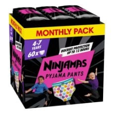 Εικόνα της Πάνες Βρακάκι Pampers Ninjamas Girl 4-7 Years (17-30kg) Monthly Pack 60τμχ