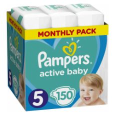 Εικόνα της Πάνες με Αυτοκόλλητο Pampers Active Baby No.5 (11-16Kg) Monthly Pack 150τμχ