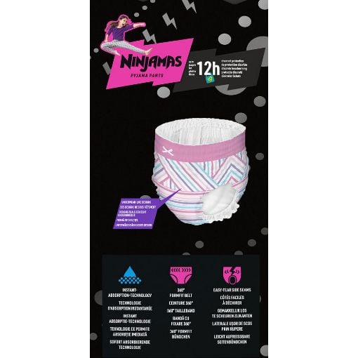 Εικόνα της Πάνες Βρακάκι Pampers Ninjamas Girl 8-12 Years (27-43kg) Giant Pack 54τμχ