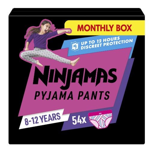 Εικόνα της Πάνες Βρακάκι Pampers Ninjamas Girl 8-12 Years (27-43kg) Giant Pack 54τμχ