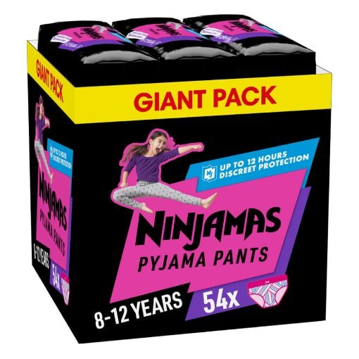 Εικόνα της Πάνες Βρακάκι Pampers Ninjamas Girl 8-12 Years (27-43kg) Giant Pack 54τμχ
