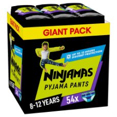 Εικόνα της Πάνες Βρακάκι Pampers Ninjamas Boy 8-12 Years (27-43kg) Giant Pack 54τμχ