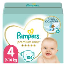 Εικόνα της Πάνες με Αυτοκόλλητο Pampers Premium Care No.4 (9-14Kg) Mega Pack 104τμχ